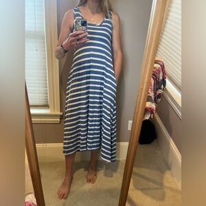 Garnet Hill Striped Knit Tank Maxi Sundress